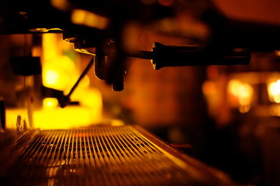 Close-up of coffee machine in cafe