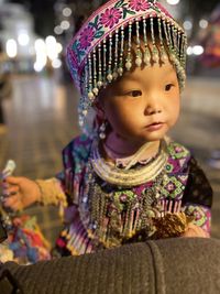 Portrait of girl looking away