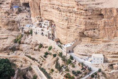 High angle view of old ruins