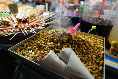 Close-up of food for sale at market stall