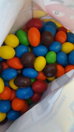 Colorful multi colored objects on table