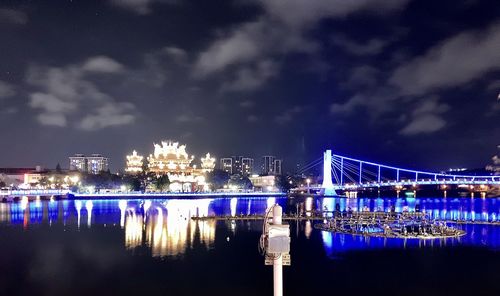 Illuminated city at night