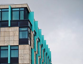 Low angle view of modern building against sky