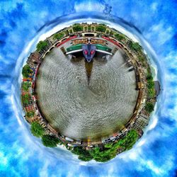 Water fountain in swimming pool