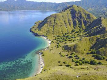 High angle view of beach