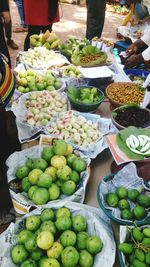 Vegetables for sale at market stall