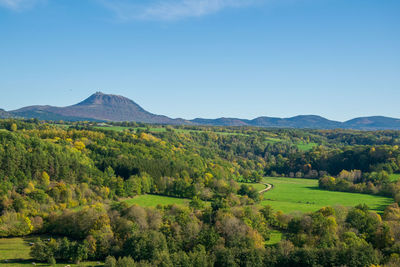 Scenic view of landscape against clear sky