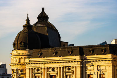 Low angle view of historic building against sky