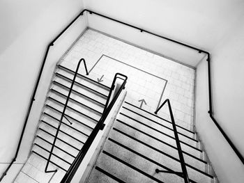 High angle view of staircase at home