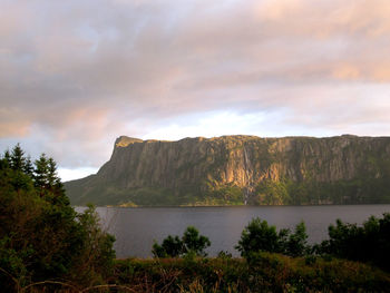 Scenic view of landscape against sky during sunset