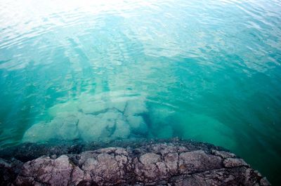 Rocks in sea