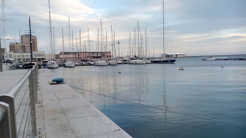 Boats in harbor