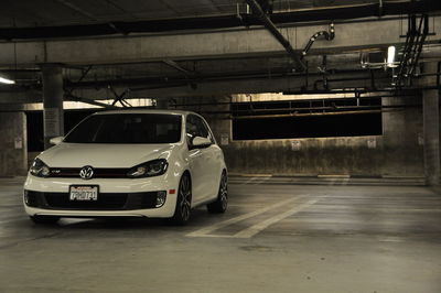 View of cars in parking lot