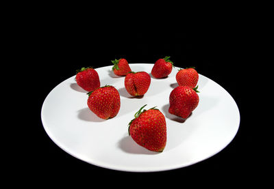 Close-up of strawberries in plate