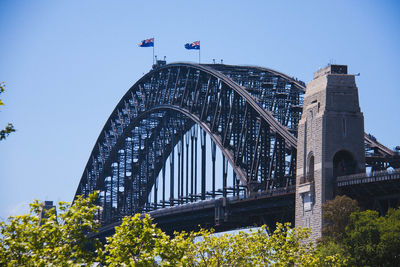 Low angle view of bridge against sky