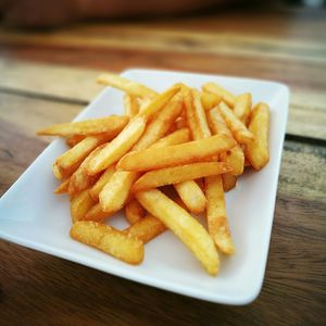 Close-up of pasta served on table