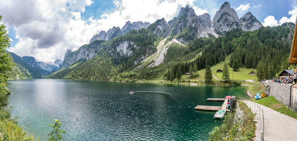 Panoramic view of lake against sky