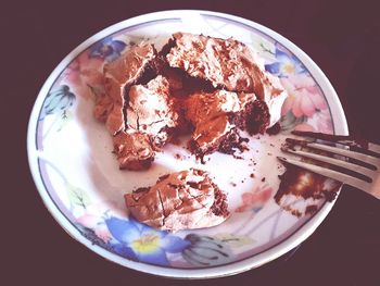 High angle view of ice cream in plate