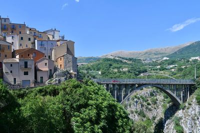 Panoramic view of muro lucano, an old village in the mountains of basilicata region, italy.