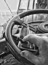 Close-up of tire wheel