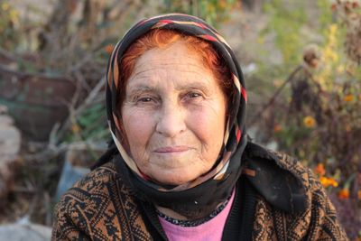 Portrait of woman in winter