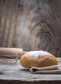 Close-up of bread on table