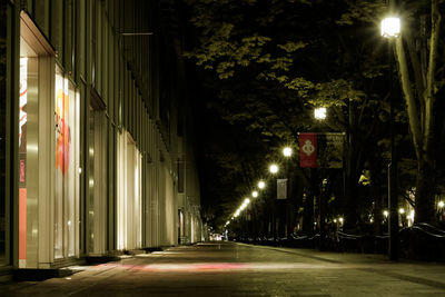 Illuminated street at night