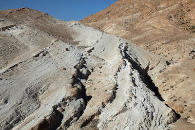 Mountain at sahara desert on sunny day