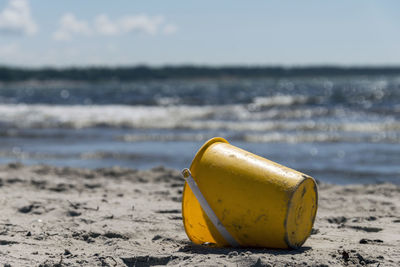 Close-up of yellow sand on beach