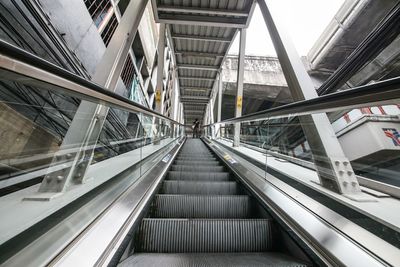 Low angle view of escalator