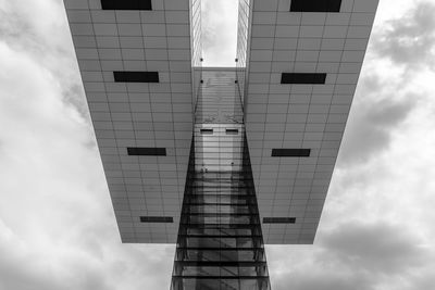 Low angle view of modern building against sky