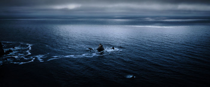 View of the pacific ocean on an overcast day