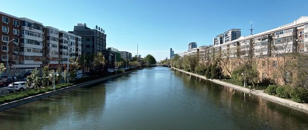 Canal amidst buildings in city