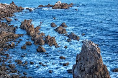 Rocks in sea