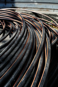 Close-up of black cables