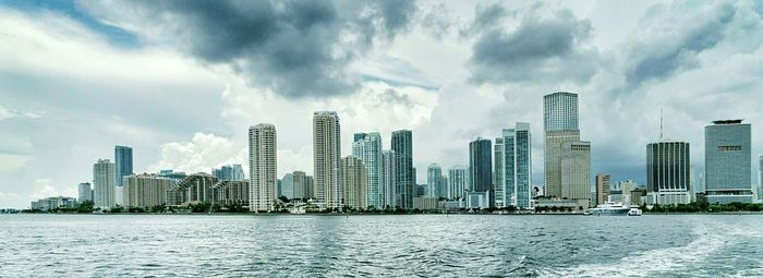 Panoramic view of modern buildings against sky