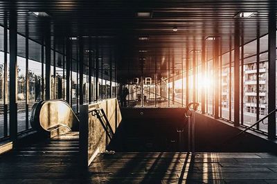 Empty corridor of subway station