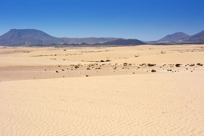 Scenic view of desert against clear sky