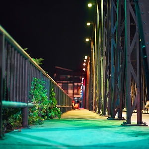 Walkway at night