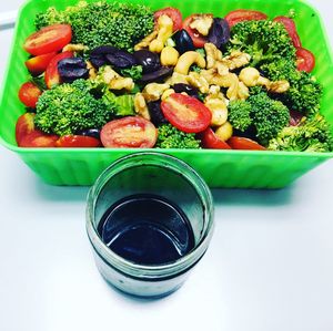 High angle view of vegetables in bowl