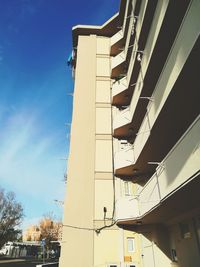 Low angle view of buildings against clear sky