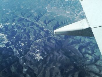 Close-up of airplane wing