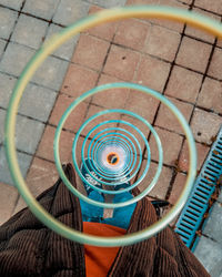 Low section of person with spiral straw