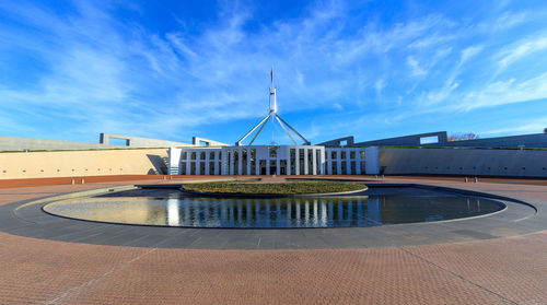 View of building against cloudy sky