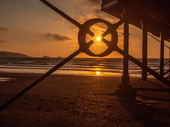 Scenic view of sunset over sea