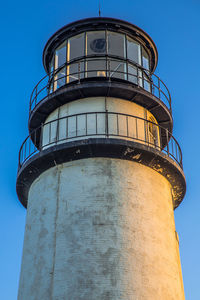 Low angle view of water tower against clear sky