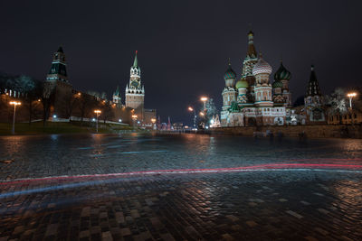 Illuminated city at night