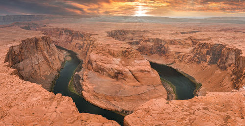 Horseshoe bend is a famous meander on river colorado