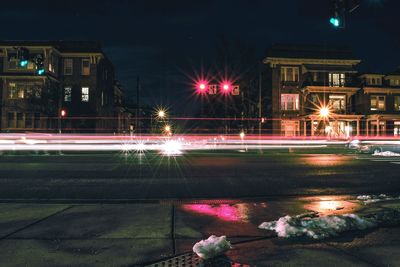 Light trails in city at night