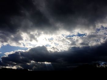 Low angle view of storm clouds in sky